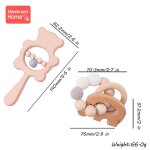 Hochet en bois pour tewindsor, 1 pice, jouets musicaux en coton, cadeau pour bb - type gray set