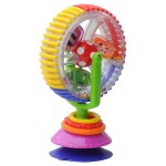 Hochet a grande roue rotative de 3 couleurs avec ventouse, jouet educatif amusant pour b�b�, poussette ...
