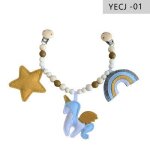 Hochet a m�cher en bois mobile a clip pour b�b�, jouet, collier de dentition avec perles a m�cher,