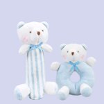 Hochet en peluche pour bb de 0 a 3 ans, jouet de dessin anim, ours bleu mignon, lapin rose, notes ...