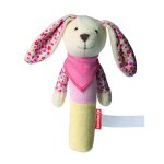 Hochet peluche lapin - 16 cm - 60474 - rose et cr?me