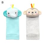 Hochet de poignet en forme d'el�phant pour b�b� de 0 a 12 mois, hochet et chaussettes, jouet en peluche ...