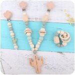 Hochet de sucette en bois pour b�b�, mignon, cactus, pendentif, cha�ne, clip, perles, bracelet, cloche ...
