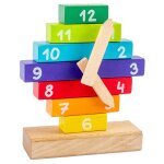 Horloge d'apprentissage montessori en bois, jouet d'apprentissage cognitif a plusieurs couleurs pour ...