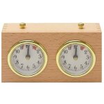 Horloge d'checs en bois rtro, horloge d'checs mcanique