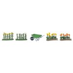 Hornby france - busch - 1231 - circuit - train - bandeau de tulipes et marguerites + brouette