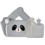 Hot water bottle sore rules 1l - soft plush waist cover - pain relief and therapeutic heat for neck, ...