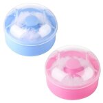 Houppettes a poudre pour bb de qualit suprieure - peluche durable, lot de 2 (bleu et rouge), application ...