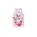 Housse de bouillotte lapin fleuri
