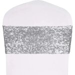 Housses de chaises a paillettes dores, ceinture a n?ud, accessoires de dcoration de mariage, evnements, ...