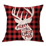 Housse de coussin en lin, taie d'oreiller a carreaux, motif père noël, cerf, arbre de noël, maison, joyeux ... Housse de coussin en lin, taie d'oreiller a carreaux, motif père noël, cerf, arbre de noël, maison, joyeux ...