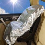 Housse de pare - soleil pour si�ge de voiture pour b�b�, film en aluminium argent�, protection contre ...