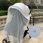 Housse de poussette pour bb, moustiquaire en maille respirante, pare - soleil en gaze, rideau de protection ...