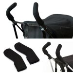 Housse de protection pour poign�e de poussette, 1 paire, housse universelle noire antid�rapante en mousse, ...