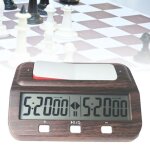 Hqt101w horloge d'checs en plastique go chess timer (grain de bois)