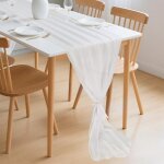 Hthed - chemin de table en mousseline - 70 x 300 cm - lavable - dcoration de table pour cuisine, anniversaire ...