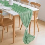 Hthed - chemin de table en mousseline - 70 x 300 cm - lavable - dcoration de table pour cuisine, anniversaire ...