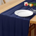 Hthed - chemin de table en mousseline de soie transparente et romantique pour mariage, fête prénatale, ... Hthed - chemin de table en mousseline de soie transparente et romantique pour mariage, fête prénatale, ...