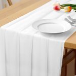 Hthed - chemin de table romantique en mousseline de soie transparente pour mariage, fête prénatale, fête ... Hthed - chemin de table romantique en mousseline de soie transparente pour mariage, fête prénatale, fête ...