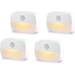 Huag - lot de 4 veilleuses led a dtecteur de mouvement, a coller - alimentes par piles - capteur d'escalier ...