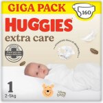 Huggies - 2567021 - extra care bebe taille 2 (3 - 6 kg), 4 paquets de 40 couches, incolore, taille 2