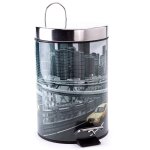 Ijhgv - 100458 poubelle imprim new york inox / polypropylne 3 l