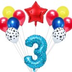 Comme l'image - ballons de fte en forme de chien, 12 pices / lot, avec etoile en latex et chiffres ...