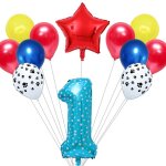 Comme l'image - ballons de fte en forme de chien, 12 pices / lot, avec etoile en latex et chiffres ...