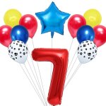 Comme l'image - ballons de fte en forme de chien, 12 pices / lot, avec etoile en latex et chiffres ...