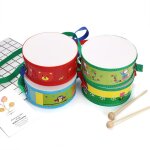 Instrument de musique en bois de 15cm avec papier plastique, caisse claire, battement sonore, jouets ...