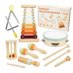 Instrument de musique enfant, montessori musicaux jouets musique batteries et percussions avec xylophone, ...