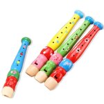 Instrument de musique portable en bois, 6 trous, 1 pi�ce, cr�atif, piccolo, jouets educatifs de la petite ...