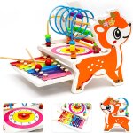 Instruments de musique xylophone pour enfants en bois boulier et xylophone de labyrinthe de perles jouets ...