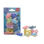 Iwako deep sea animals turtle shark stingray coral reef japanese erasers