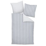 Janine linge de lit, 2 pices - modern classics, mako - satin, coton merceris, rversible, rayures blanc ...