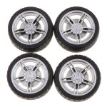 Jantes de roues en caoutchouc souple a 5 rayons pour voiture rc, pices de bricolage, 4 pices