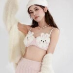 Japonais lolita peluche lapin mignon soutien - gorge sous - vêtements chaud femme. pink. 32 - 70abc Japonais lolita peluche lapin mignon soutien - gorge sous - vêtements chaud femme. pink. 32 - 70abc