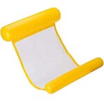 Jaune lit flottant hamac d'eau gonflable chaise longue pour mer piscine plage
