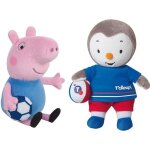 Jemini peppa pig t'choupi lot de 2 peluches foot + / - 17 cm