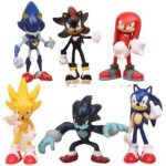Jerryshopping sonic gateau d�corations, 6 pi�ce sonic mini figurines ensemble, f�te cake topper cartoon ...