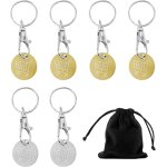 Jetons de chariot 6pcs, sac de rangement noir 1pcs, pices de monnaie de chariot, jetons de caddie, porte ...