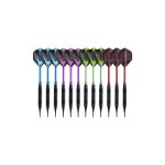 Jeu de 12 fl�chettes pro coast pointe plastique - 19gr - coloris mixte