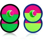 Jeu de 2 balles, attrape - balles, raquette, jeu de lancer, bton portatif, disque de 18 cm, pour enfants, ...