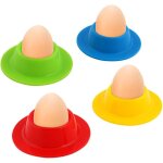 Jeu de 4 hueveras de silicone de couleurs, portahueveras tour et portable, machine