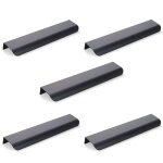 Jeu de 5 tireurs invisibles noir meubles de cuisine - empattement 160 mm - poignes de cuisine noir mat ...