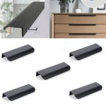 Jeu de 5 tireurs invisibles noir meubles de cuisine - empattement 96 mm - poignes de cuisine noir mat ...
