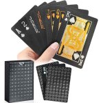 Jeu de 54 cartes en plastique etanches, 1 jeu de cartes noires, carte poker plastique professionnel, ...