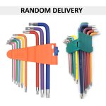 Jeu de 9 cls en l multicolores, cl torx en toile,  bras long, en acier au vanadium de qualit industrielle ...