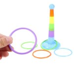 Jeu d'anneaux en plastique pour parents et enfants, jeu de jardin, piscine, plein air, ensemble amusant, ...