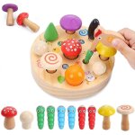 Jeu d'attrape - chenille de pic - bois, jouets educatifs pour enfants